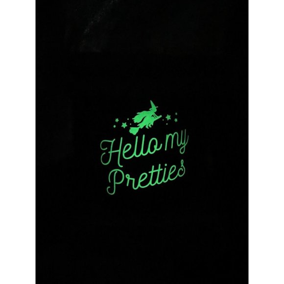 Cobwebs & Cauldrons Hello My Pretties Stemless Wine Glass Halloween Glow in Dark - Picture 3 of 3